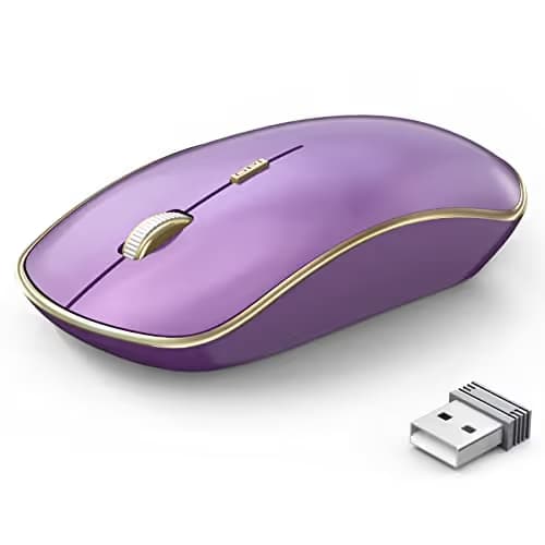 JOYACCESS Silent Wireless Mouse - 2.4G Portable & Ergonomic with 5 DPI Levels for Desktop, Notebook, PC & Laptop (Purple) image