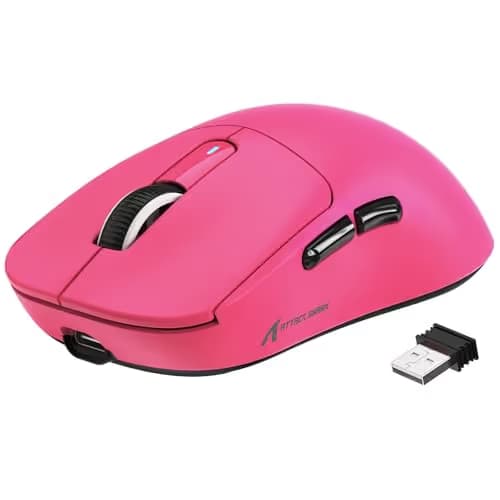 ATTACK SHARK X3 Wireless Gaming Mouse, 49g Ergonomic Computer Mouse, Triple Modes PAW3395 26K DPI Optical Sensor, 200h Battery Life, Programmable Buttons, Gaming Accessories for PC/Laptop/Mac (Berry) image