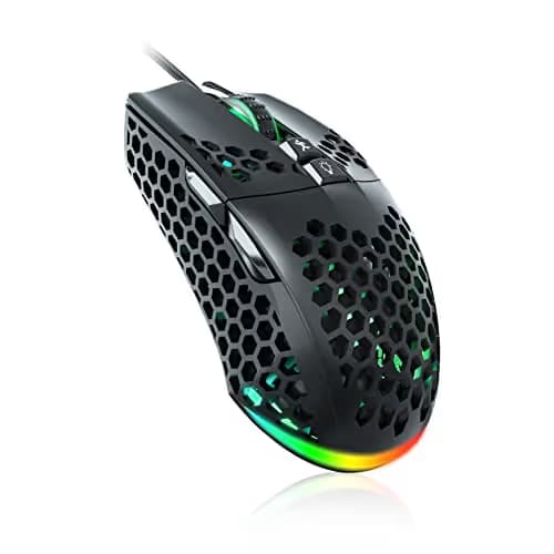 SOLAKAKA SM900 Gaming Mouse Wired with RGB,Honeycomb Shell,12800 DPI Wired Gaming Mouse with Buttons,Computer Mouse for Laptop/PC,Black main image