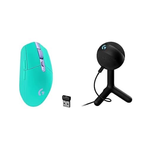 Logitech G305 Lightspeed Wireless Gaming Mouse, Mint + Yeti Orb RGB Gaming Microphone with LIGHTSYNC, USB Mic for Streaming image
