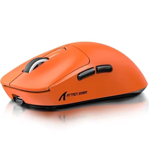 ATTACK SHARK X3 Wireless Gaming Mouse, 49g Ergonomic Computer Mouse, Triple Modes PAW3395 26K DPI Optical Sensor, 200h Battery Life, Programmable Buttons, Gaming Accessories for PC/Laptop/Mac(Orange) main image