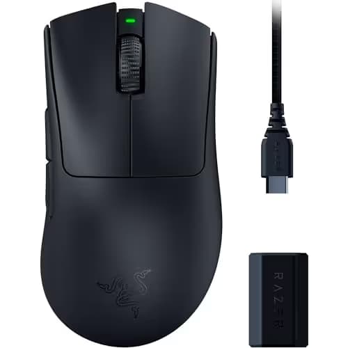 Razer DeathAdder V3 Pro Wireless Gaming Mouse + Hyperpolling Wireless Dongle: 63g Ultra Lightweight - Focus Pro 30K Optical Sensor - Optical Switches Gen-3-5 Programmable Buttons - Black main image
