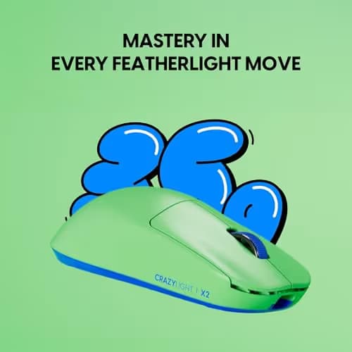 Pulsar Gaming Gears X2 Crazylight Wireless Gaming Mouse, Ultra Lightweight 1.23 oz (35g), Optical Switch, 32000 DPI, 750 IPS, XS-1 Sensor, 8k Compatible Mini (Aqua Zest) image