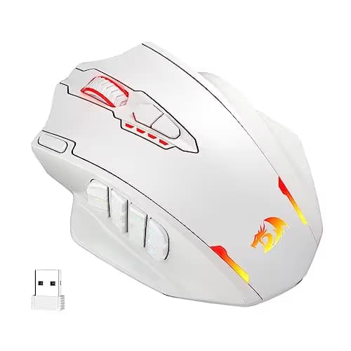 Redragon M913 Impact Elite Wireless Gaming Mouse, 16000 DPI Wired/Wireless RGB Mouse with 16 Programmable Buttons, 45 Hr Battery and Pro Optical Sensor, 12 Side Buttons MMO Mouse main image