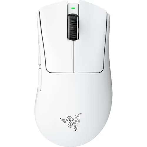 Razer DeathAdder V4 Pro Wireless Gaming Mouse: 57g Lightweight - HyperSpeed Wireless Gen-2 - Optical Scroll Wheel - Optical Switches Gen-4 - Focus Pro 45K Sensor Gen-2 - Up to 150 Hr Battery - White image