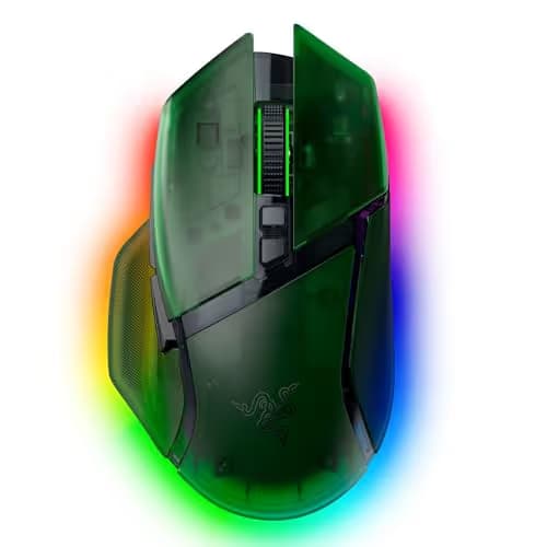 Razer Basilisk V3 Pro 35K Wireless Gaming Mouse: HyperScroll Tilt Wheel - 35K DPI Optical Sensor Gen 2-13 Customizable Controls - RGB - Optical Switches Gen 3 - Up to 140 Hr Battery - Phantom Green main image