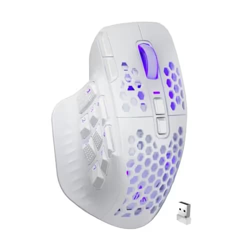 SOLAKAKA SM809 Pro Gaming Mouse with 9 Side Buttons,24000 DPI RGB Mouse for Gamer,16 Programmable Macros MMO Mouse,White main image