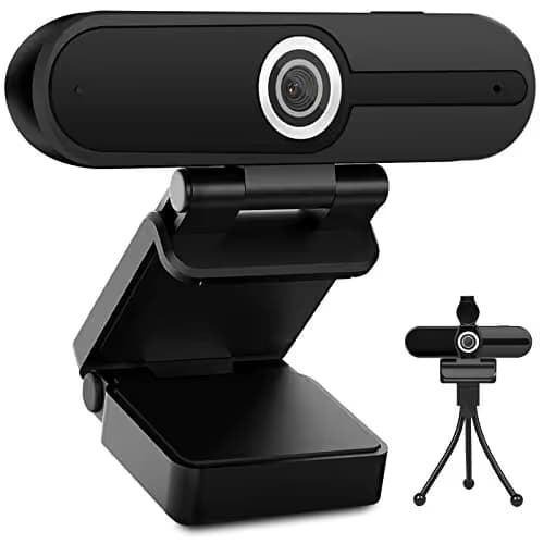 UHD 4K Webcam with Microphone: 8MP USB Computer Web Camera with Privacy Shutter and Tripod, External Webcam Pro Streaming Webcams PC Cam w/Mic Noise Reduction for Winsdows Mac OS Desktop Laptop image
