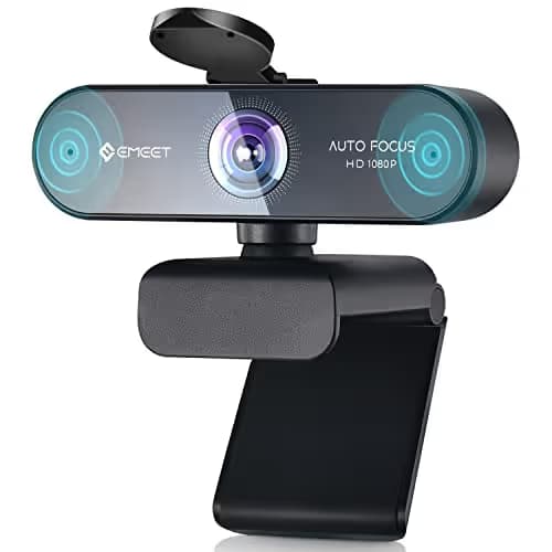 1080P Webcam with Microphone, eMeet Nova AutoFocus HD Webcam, 96°View Web Camera w/ 2 De-Noise Mics for Laptop/Desktop, Plug & Play USB Streaming Computer Camera for Conference/Calling/Teaching/Gaming image