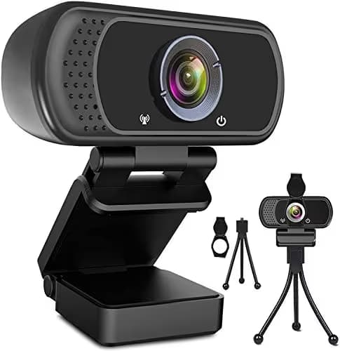 ToLuLu 1080P Webcam with Microphone, HD Webcam Web Camera with Tripod Stand, Widescreen USB Computer Camera, Streaming Mic Web cam for Online Calling/Conferencing,Facetime/YouTube Desktop Laptop PC image