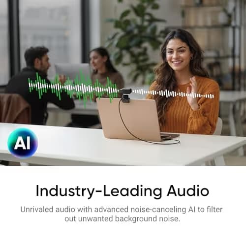 Insta360 Link 2 - PTZ 4K Webcam for PC/Mac, 1/2" Sensor, AI Tracking, HDR, AI Noise-Canceling Mic, Gesture Control for Streaming, Video Calls, Gaming, Works with Zoom, Teams, Twitch & More image