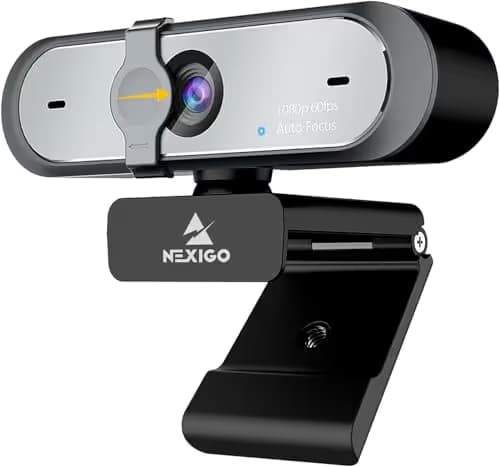NexiGo N660P (Gen 2) 1080P 60FPS Webcam with Software Control, Dual Microphone & Cover, Autofocus, HD USB Computer Web Camera, for OBS/Gaming/Zoom/Skype/FaceTime/Teams/Twitch main image