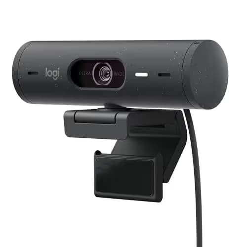 Logitech Brio 500 Full HD Webcam with Auto Light Correction, show Mode, Dual Noise Reduction Mics, Webcam Privacy Cover, Works with Microsoft Teams, Google Meet, Zoom, USB-C Cable, Streaming -Graphite image