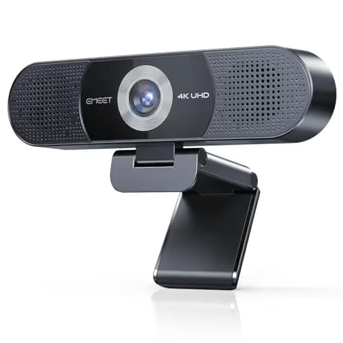 EMEET C980 PRO 3-in-1 4K Webcam with Microphone and Speaker, 60°-98° Wide Angle Webcam w/ 4 Noise Cancel Mics, 2 Speakers, Fixed Focus, Magnetic Privacy Cover, Great for Group and Personal Video Calls image