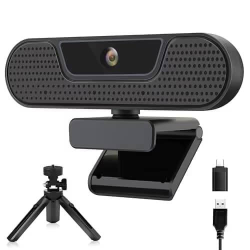 saylas 4K Webcam with 4 Noise Cancellation Microphone, W8GS Web Cam, Privacy Cover, 85° FOV, Plug & Play Web Streaming Camera for Computer, USB Webcam for Pc, Laptop, Desktop, Mac main image