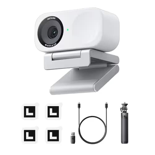 Insta360 Link 2C Tripod Bundle - 4K Webcam for PC/Mac, 1/2" Sensor, Auto Framing, HDR, AI Noise-Canceling Mic, Gesture Control for Streaming, Video Calls, Gaming, Works with Zoom, Teams, Twitch & More main image
