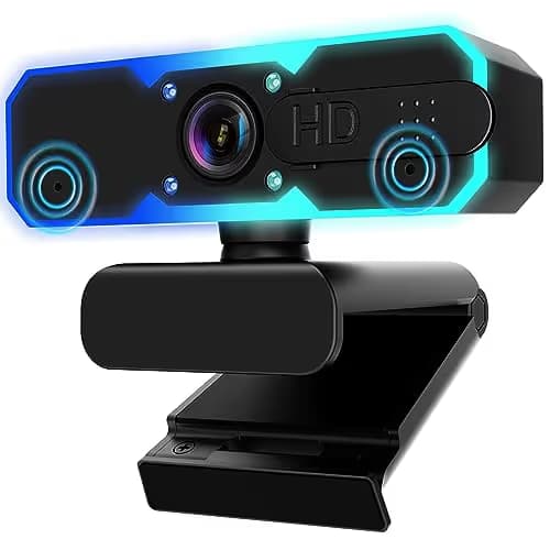 NBPOWER 1080P 60FPS Streaming Camera Webcam with Microphone and Fill RGB Light,Autofocus,Work with Laptop/Desktop Computer/Winsdows/Mac OS/PC Computer for Camera main image