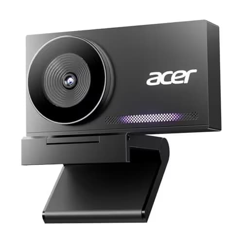 acer 4K Webcam for PC/Mac with All-Metal Unibody Sculpted, Sony 1/2" Sensor, PDAF, 2 Noise Reduction Mics, Privacy Cover, Lightweight, Fast Cooling, Streaming Camera for Live Meeting Commerce Gaming image