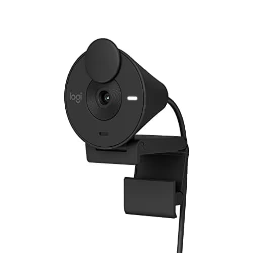 Logitech Brio 301 Full HD Webcam with Privacy Shutter, Noise Reduction Microphone, USB-C, Certified for Zoom, Microsoft Teams, Google Meet, Auto Light Correction - Black image