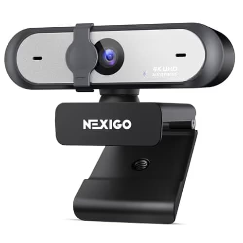 NexiGo N660P Pro 4K Webcam with Distortion-Free Lens, 1080p 60 fps Autofocus USB Streaming Camera, 3DNR, Noise-Canceling Mics & Privacy Cover, Web Cam for Gaming/Live Streaming/PC/Mac/Switch 2, Black main image