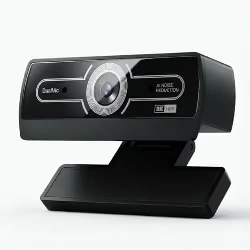 2K Webcam with Microphone, 1440P QHD Web Cam for Desktop Computer, Plug and Play USB Computer Camera for Laptop/PC, Streaming Web Camera with Auto Light Correction for Zoom/Teams/Skype, Mac/Windows image