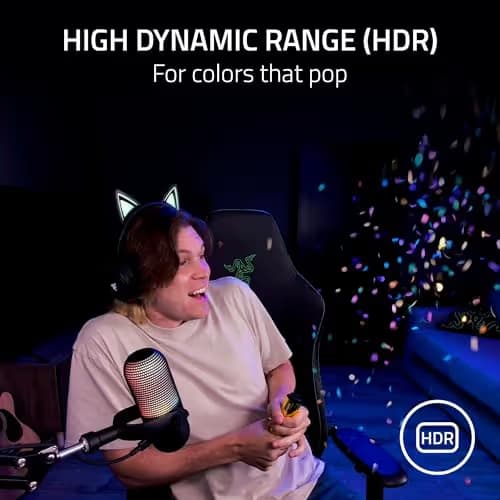 Razer Kiyo V2 Streaming Webcam: 4K 30 FPS, 1080p 60 FPS - AI Powered Auto-Framing - Built-in Microphone - Ultrawide Angle Lens - Privacy Cover - Works with OBS, Xsplit, Discord, Zoom, Teams - Pink image