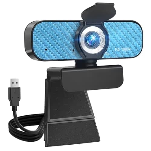 weishin Webcam 1080p, Built-in Microphone/Privacy Cover, Plug and Play USB Computer Camera, Wide Angle, Streaming Web Camera for Desktop Computer/PC for Laptop Mac Zoom Conference(No Tripod) image