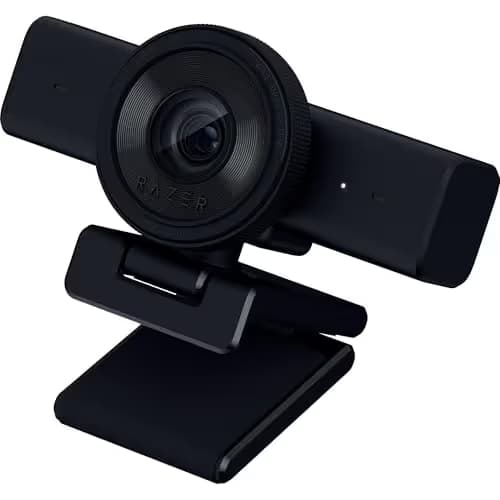 Razer Kiyo V2 X Streaming Webcam: 1440p 60 FPS - Auto Focus - Built-in Microphone - Wide Angle Lense - Integrated Privacy Shutter - Works with OBS, Xsplit, Streamlabs, Discord, Zoom, Teams - Black main image