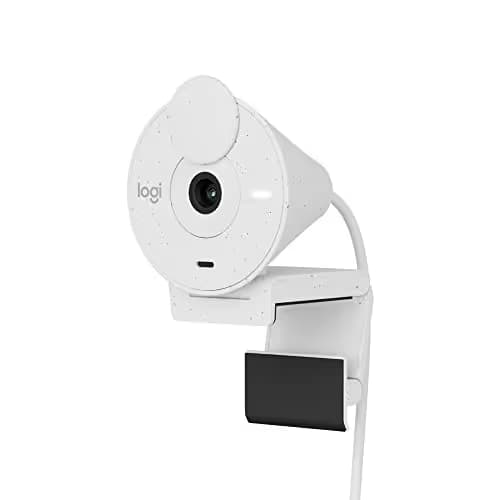Logitech Brio 300 Full HD Webcam, auto Light Correction, Noise reducing mic, Privacy Shutter, USB-C, Works with Microsoft Teams, Google Meet, Zoom, for Streaming and Video Calling - White main image