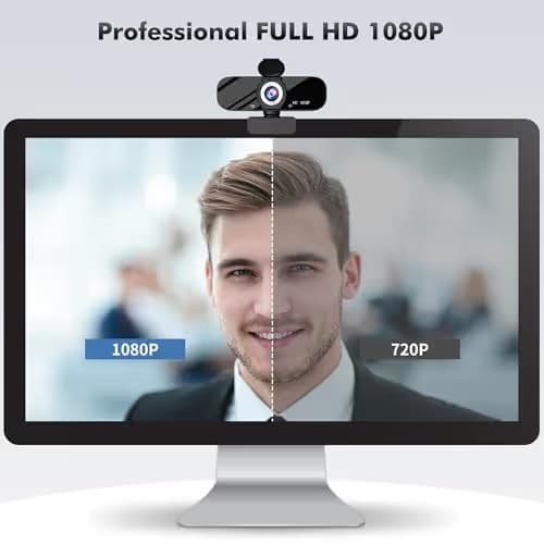 Gohero Full HD 1080P Video Webcam, Noise Cancellation, Privacy Cover, Wide-Angle Lens, Auto Light Correction, Plug & Play USB Webcam for Laptop, Desktop, PC, Mac, Zoom, Skype Classic Series image