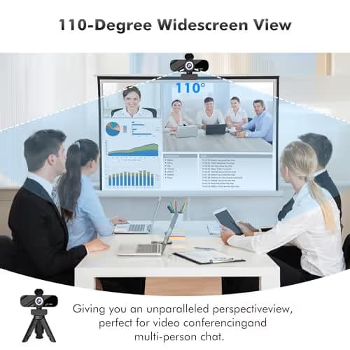 Gohero Full HD 1080P Video Webcam, Noise Cancellation, Privacy Cover, Wide-Angle Lens, Auto Light Correction, Plug & Play USB Webcam for Laptop, Desktop, PC, Mac, Zoom, Skype Classic Series image