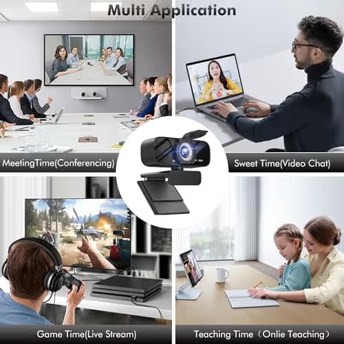 Gohero Full HD 1080P Video Webcam, Noise Cancellation, Privacy Cover, Wide-Angle Lens, Auto Light Correction, Plug & Play USB Webcam for Laptop, Desktop, PC, Mac, Zoom, Skype Classic Series image