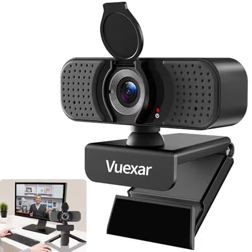 Vuexar 2K Webcam with Microphone, Web Camera withTripod, Dual Mics, Plug & Play Computer Camera for Online Calling, Cameras for Desktop PC or Laptop Zoom/Teams/Facetime main image