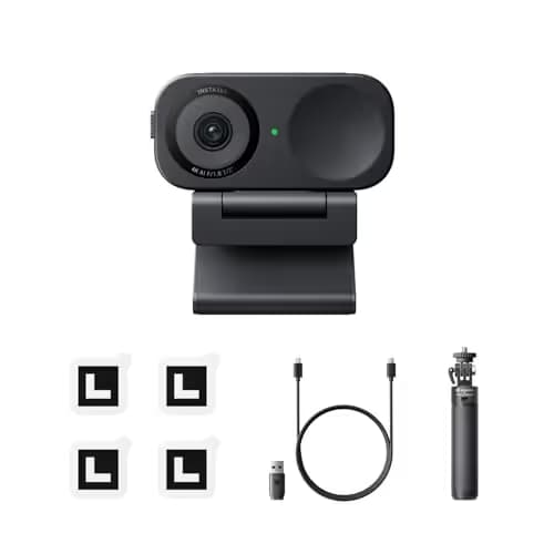 Insta360 Link 2C Tripod Bundle - 4K Webcam for PC/Mac, 1/2" Sensor, Auto Framing, HDR, AI Noise-Canceling Mic, Gesture Control for Streaming, Video Calls, Gaming, Works with Zoom, Teams, Twitch & More main image