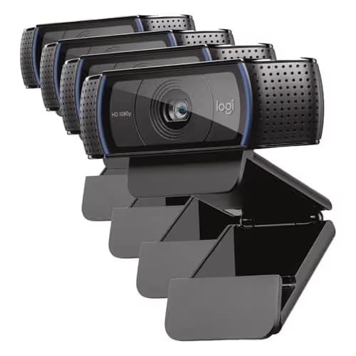 Logitech C920x HD Pro PC Webcam,Full HD 1080p/30fps Video,Clear Audio,HD-Light Correction,Works with Microsoft Teams,Google Meet,Zoom,Nintendo Switch 2’s New GameChat Mode,Mac/Tablet-Black,(Pack of 4) image
