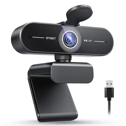 EMEET C60E 4K Webcam for Streaming & Gaming – PDAF Autofocus, Dual Mics, Live Streaming Camera with Auto Light Correction, Plug & Play USB Webcam for PC & Mac image