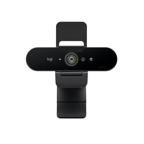 Logitech Brio 4K Webcam, Video Calling, Noise-Cancelling mic, HD Auto Light Correction, Wide Field of View, Windows Hello Works with Microsoft Teams, Zoom, Google Meet, PC/Mac/Laptop/MacBook/Tablet image