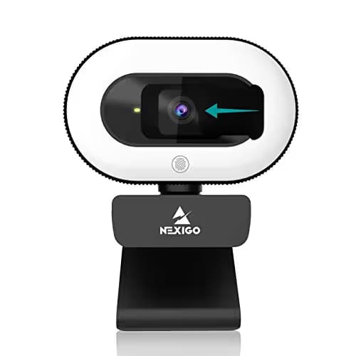 NexiGo StreamCam N930E with Software, 1080P Webcam with Ring Light and Privacy Cover, Auto-Focus, Plug and Play, Web Camera for Online Learning, Zoom Meeting Skype Teams, PC Mac Laptop Desktop main image