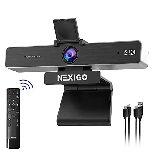 Zoom Certified, NexiGo N950P (Gen 2) 4K Zoomable Webcam, RF Remote, Sony_Starvis Sensor, 5X Digital Zoom, Pro Web Camera with Dual Stereo Mics image