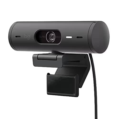Logitech Brio 501 Full HD Webcam with Auto Light Correction, Show Mode, Noise Reduction Mics, Privacy Cover, Works with Microsoft Teams, Google Meet, Zoom, Nintendo Switch 2 New GameChat Mode - Black image