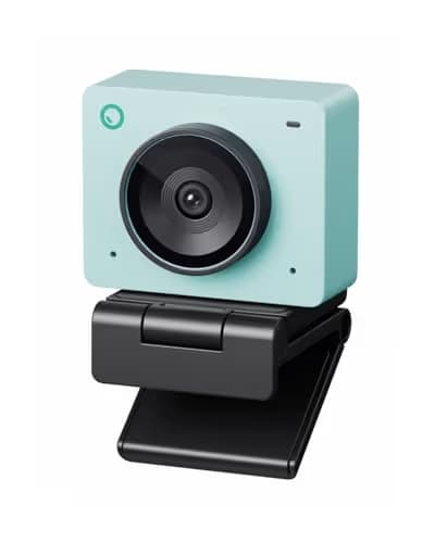 OBSBOT Meet 2-4K Webcam for PC with 1/2" Sensor, AI Framing & Autofocus, Beauty Mode, Lightweight, Gesture Control, HDR, Dual Microphone, 60 FPS, Web Cam for Streaming, Meeting, Gaming. (Aurora Green) image