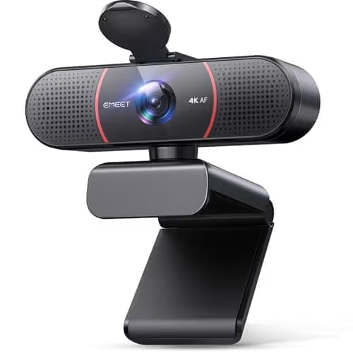 EMEET C960 4K Webcam for PC, 4K UHD CMOS Sensor, PDAF Auto Focus, Dual Omnidirectional Mics, Auto Light Correction, 73° FOV, Plug&Play Webcam w/Privacy Cover, Works w/Zoom/Teams/Skype/Google Meet image