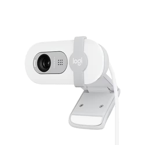 Logitech Brio 100 Full HD 1080p Webcam for Meetings, Streaming, Desktop, Laptop, PC - Built-in Mic, Shutter, Works with Zoom, Microsoft Teams, Nintendo Switch 2’s new GameChat Mode-Off -White main image