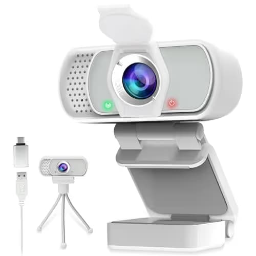 usb c webcam 1080P Webcam,Live Streaming Web Camera with Stereo Microphone, Desktop or Laptop USB Webcam 110 Degree View Angle, HD Web cam for Switch 2,Video Calling, Recording, Conferencing, Gaming main image