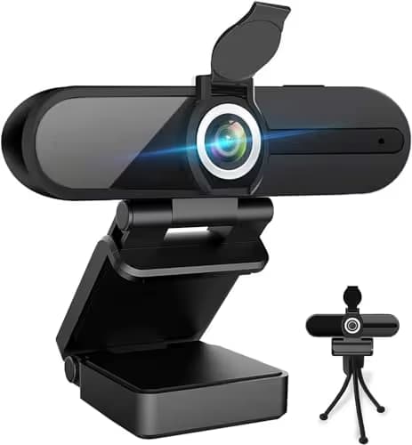 4K Webcam, HD Webcam 8MP- Laptop PC Desktop Computer Web Camera with Microphone, USB Webcams for Video Calling Recording Streaming Video Conference, Webcam with Mini Tripod,Privacy Shutter. image