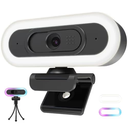 saylas 2K Webcam with Lights, HD Webcam for PC, 2K@60FPS Web cam with Microphone, 65° FOV, Autofocus, Noise Cancellation, Privacy Cover, Web Camera for Computer/Laptop, USB Streaming Computer Camera main image