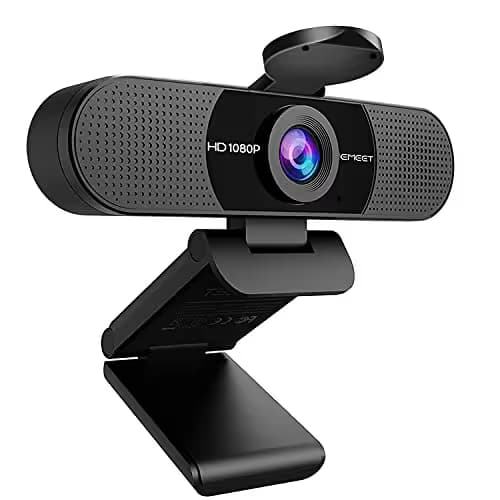 EMEET 1080P Webcam with Microphone, C960 Web Camera, 2 Mics Streaming Webcam, 90°FOV Computer Camera, Plug and Play USB Web Cam for Online Calling/Conferencing, Zoom/Teams/Facetime/YouTube, Laptop/PC image