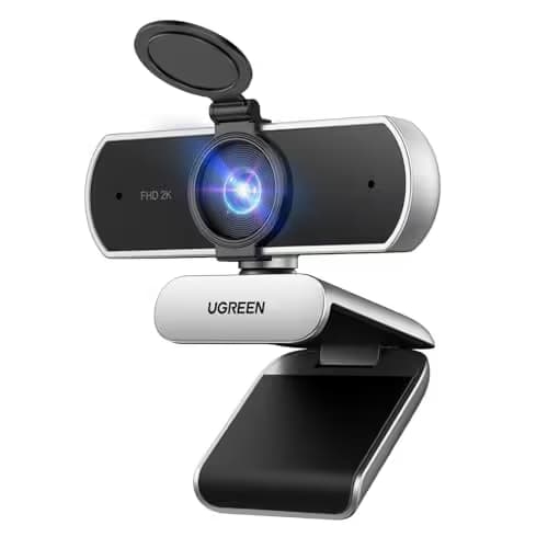 UGREEN 2K Webcam for PC Ultra HD 1080P Computer Webcam with Microphone, PC Camera with Privacy Cover, USB Web Camera for Streaming, Conference, Video Calling, Zoom, Skype, Teams, FaceTime, Space Grey image