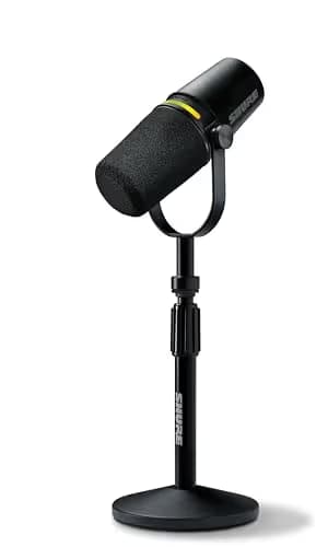 Shure MV7+ Podcast Dynamic Microphone with Stand - Black image