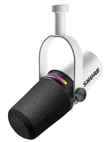 Shure MV7+ Podcast Dynamic Microphone - White image